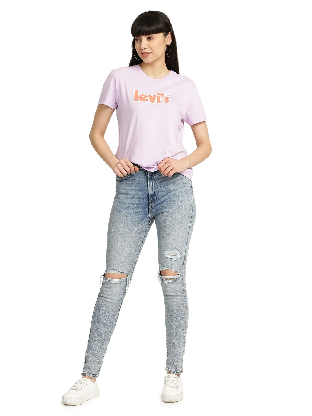 Women's Blue Wedgie Straight Fit Mid Rise Jeans Brushed Interior Quick Dry Fabric