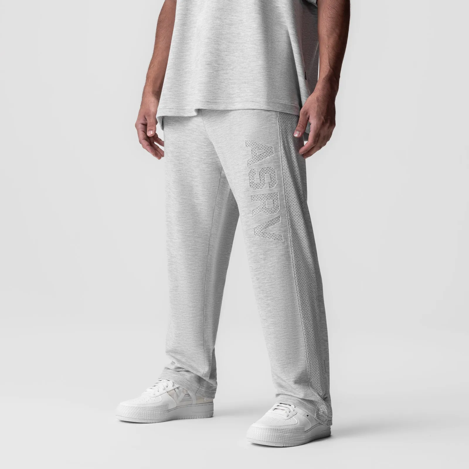 0957. Waffle Knit Relaxed Sweatpant - Heather Grey SmoothZipClosure