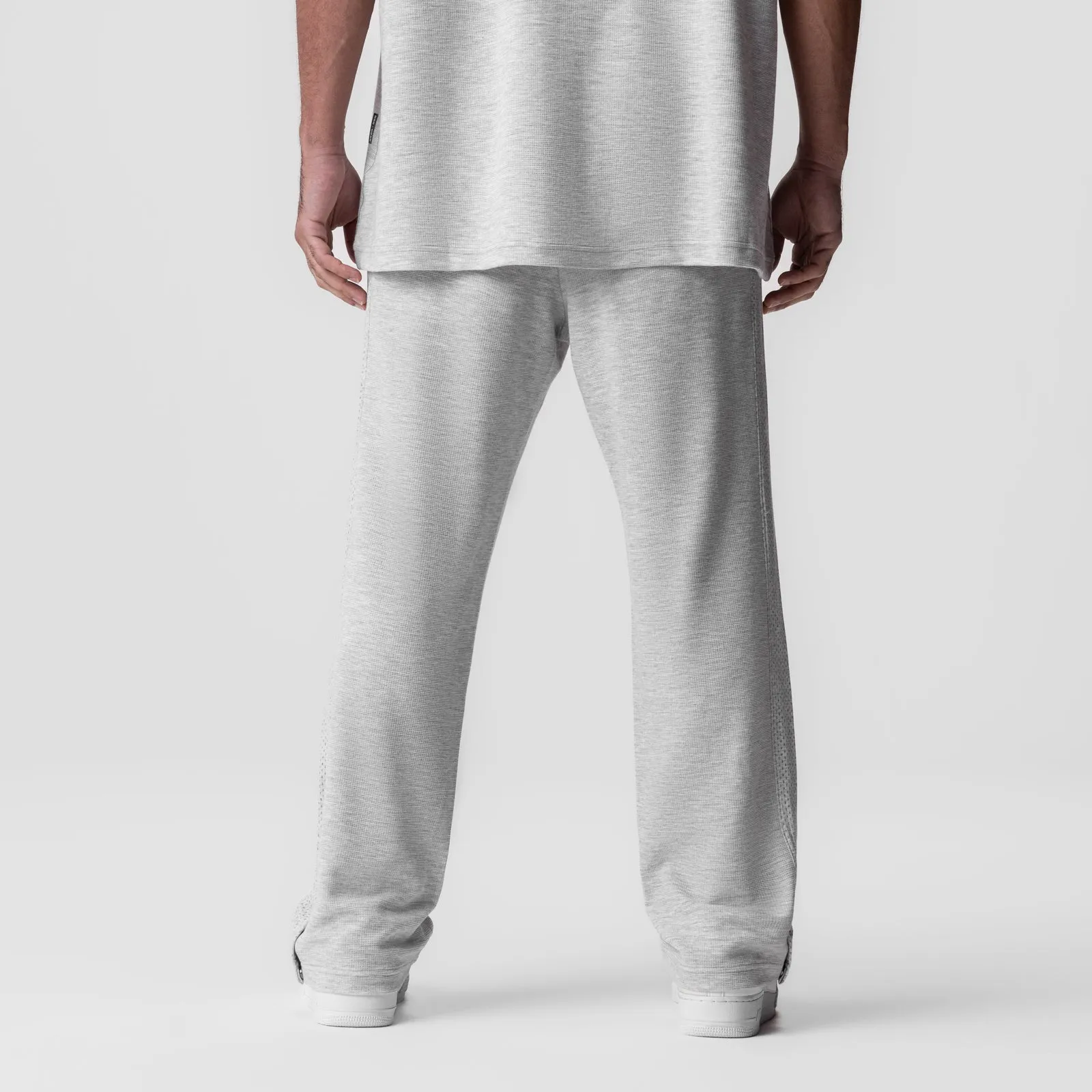 0957. Waffle Knit Relaxed Sweatpant - Heather Grey Flexible Knee Articulation All Time Use