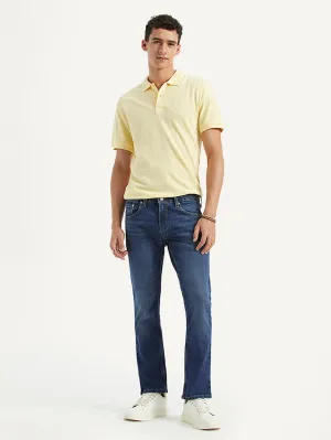 Men's 65504 Blue Skinny Fit Mid Rise Jeans Simple Match