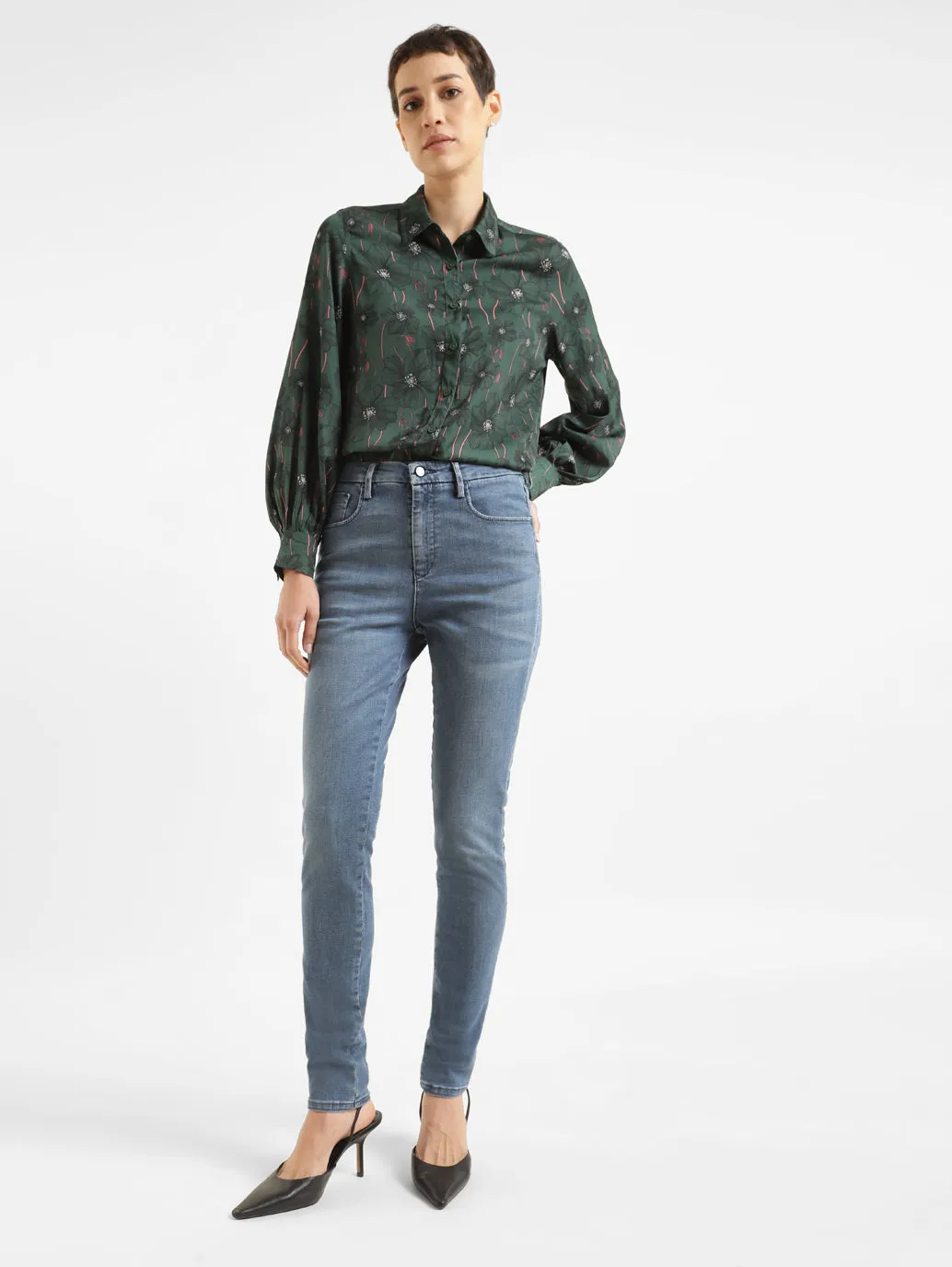 Breathable Work Meeting Relaxed Style Rainy Day Brunch Outfit Women's 721 Blue Skinny Fit High Rise Jeans
