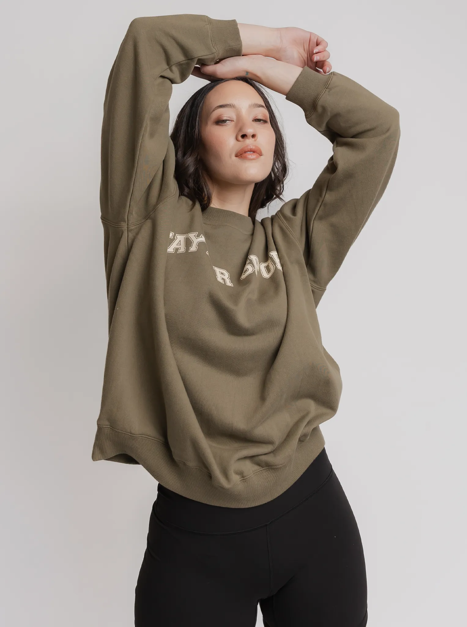 Heritage Crew in Olive Fourth of July wear Embroidered Logo