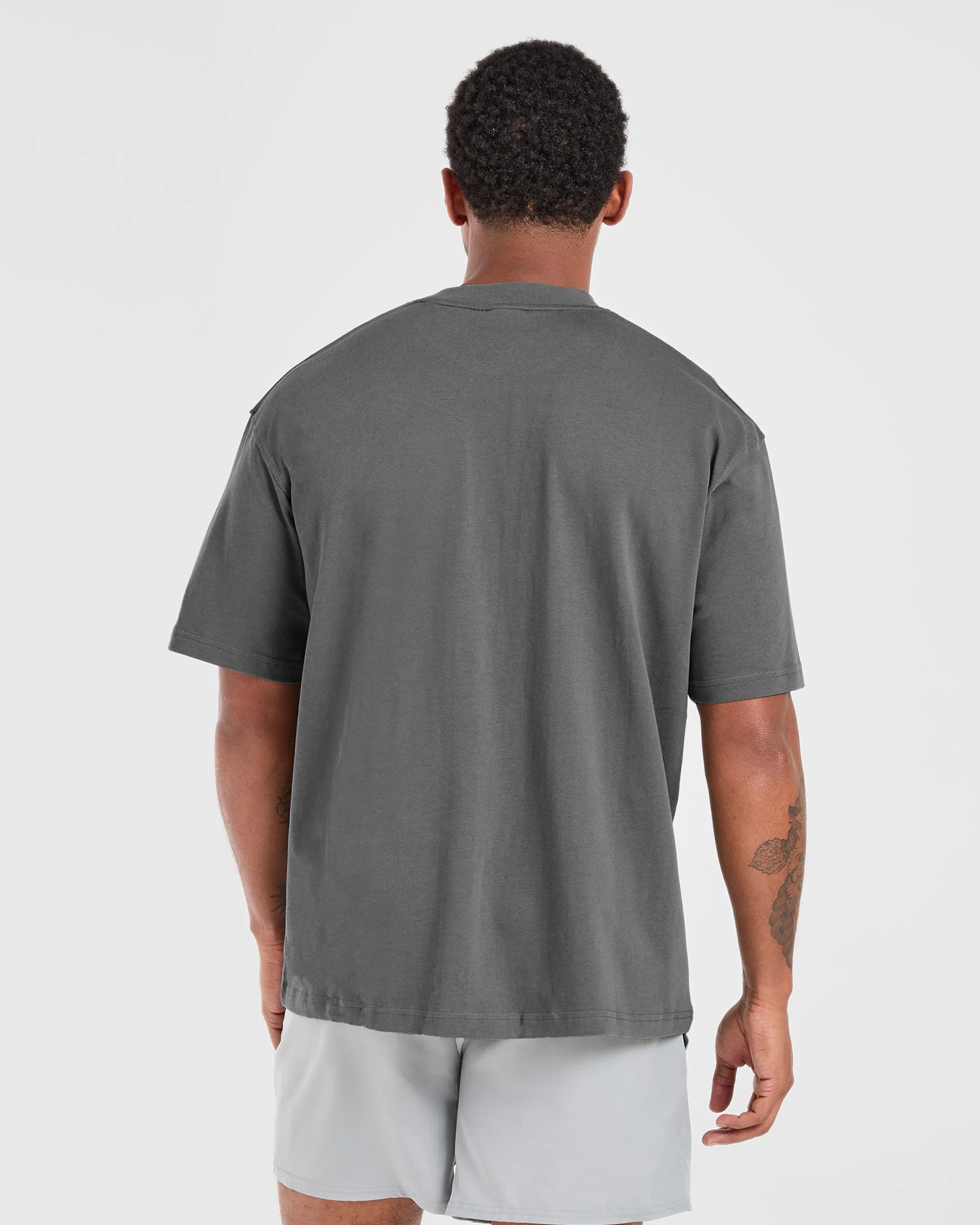 Lift Club Oversized T Shirt - Charcoal Outdoor Activity Comfortable All Day Wear