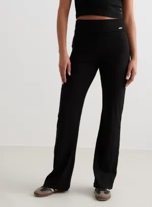 windproof Black Ease Ribbed Pants