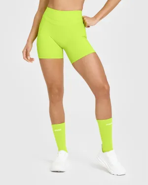 Street Style sophisticated appearance easy to pair Unified High Waisted Pocket Shorts 6" | Charged Lime Green