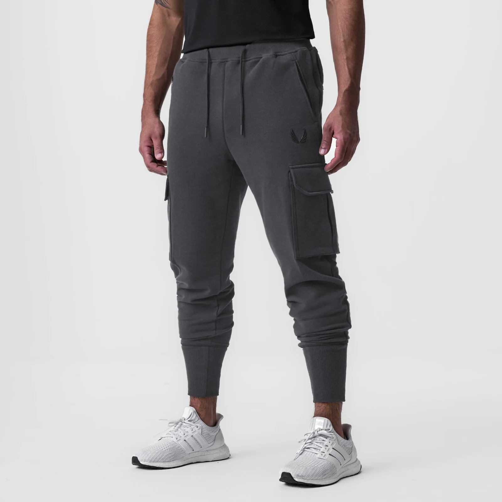 0654. Tech-Terry? Cargo High Rib Jogger - Dusk Black Stylish Fit