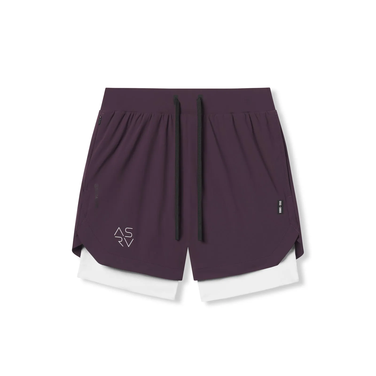 All Day 0866. Tetra-Lite? 7" Liner Short - Deep Purple "Cyber"/White
