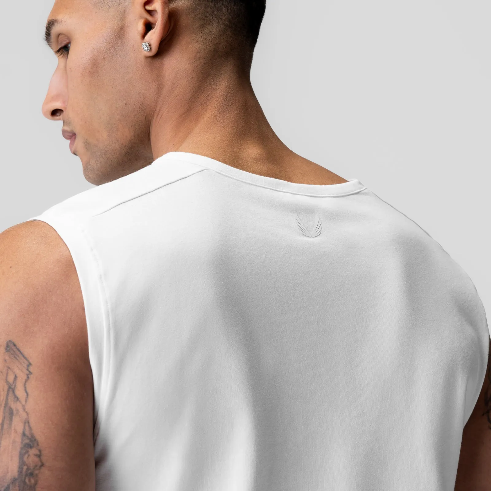 Sublimation Tech high pressure 1060. Creora? Cotton Modal Cutoff Tank - White