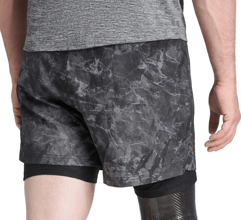 adidas Own The Run Spray Dye 2 In 1 Mens Running Shorts - Grey Lace trim Beachwear