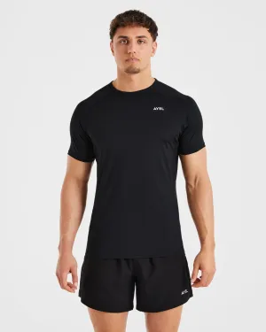 OdorResistant Fabric Compression Relaxed T Shirt - Black