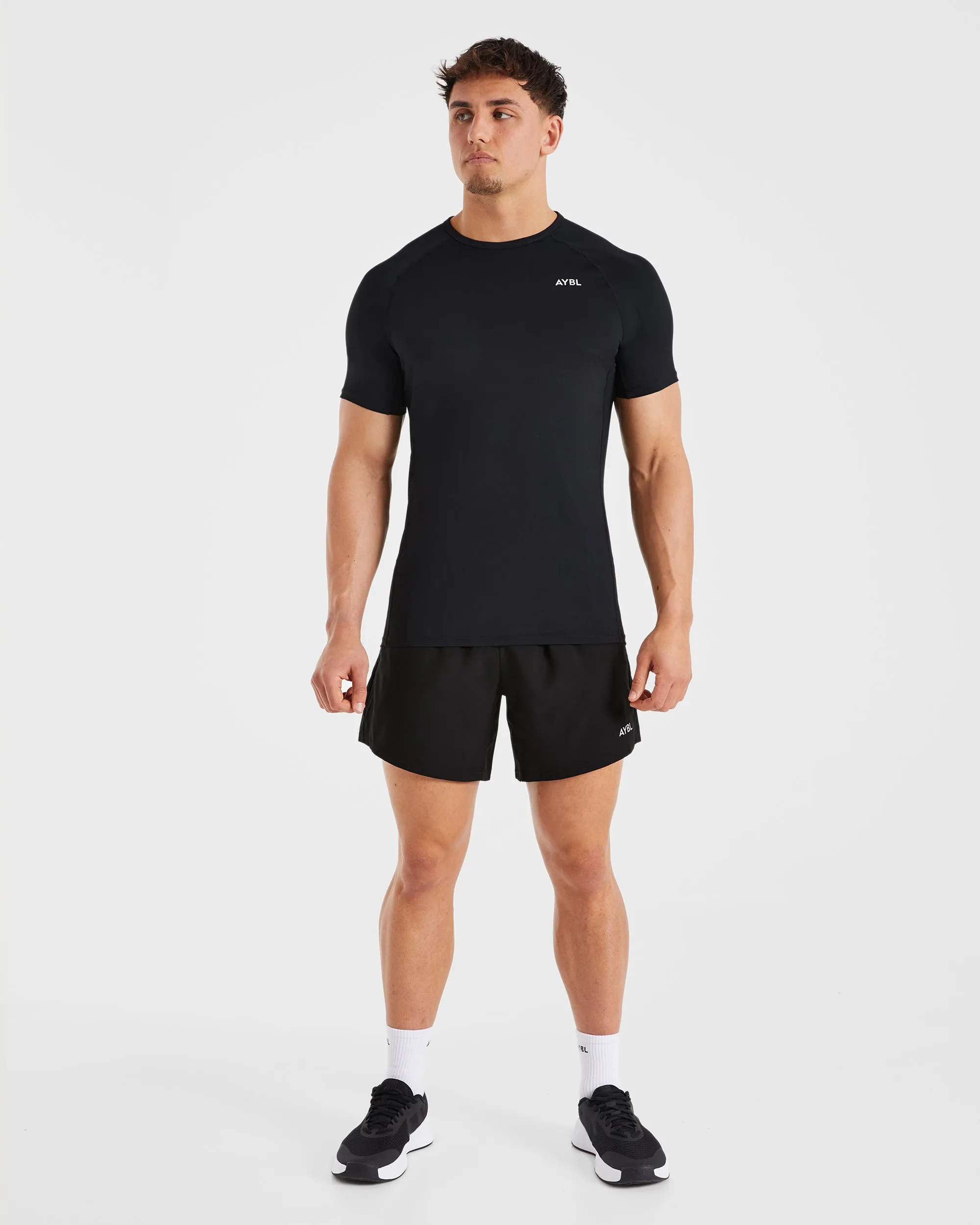 Essential Top Compression Relaxed T Shirt - Black
