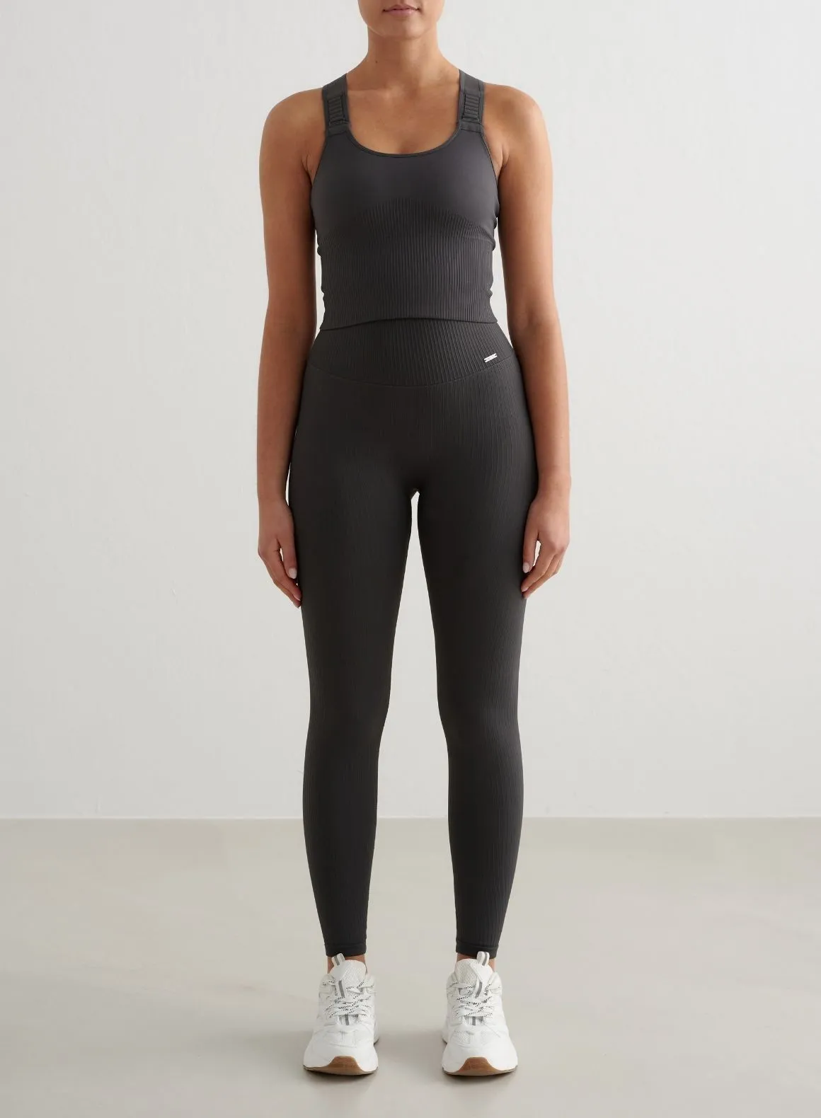 Shadow Grey Ribbed Seamless High Support Bralette industrial use Athletic Performance Fit
