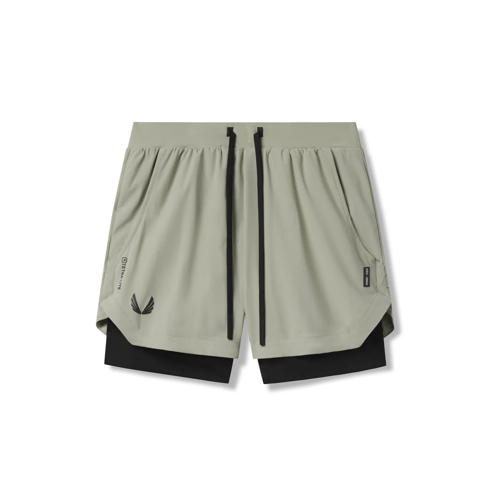 Urban Mood 0865. Tetra-Lite? 5" Liner Short - Sage "Wings"/Black
