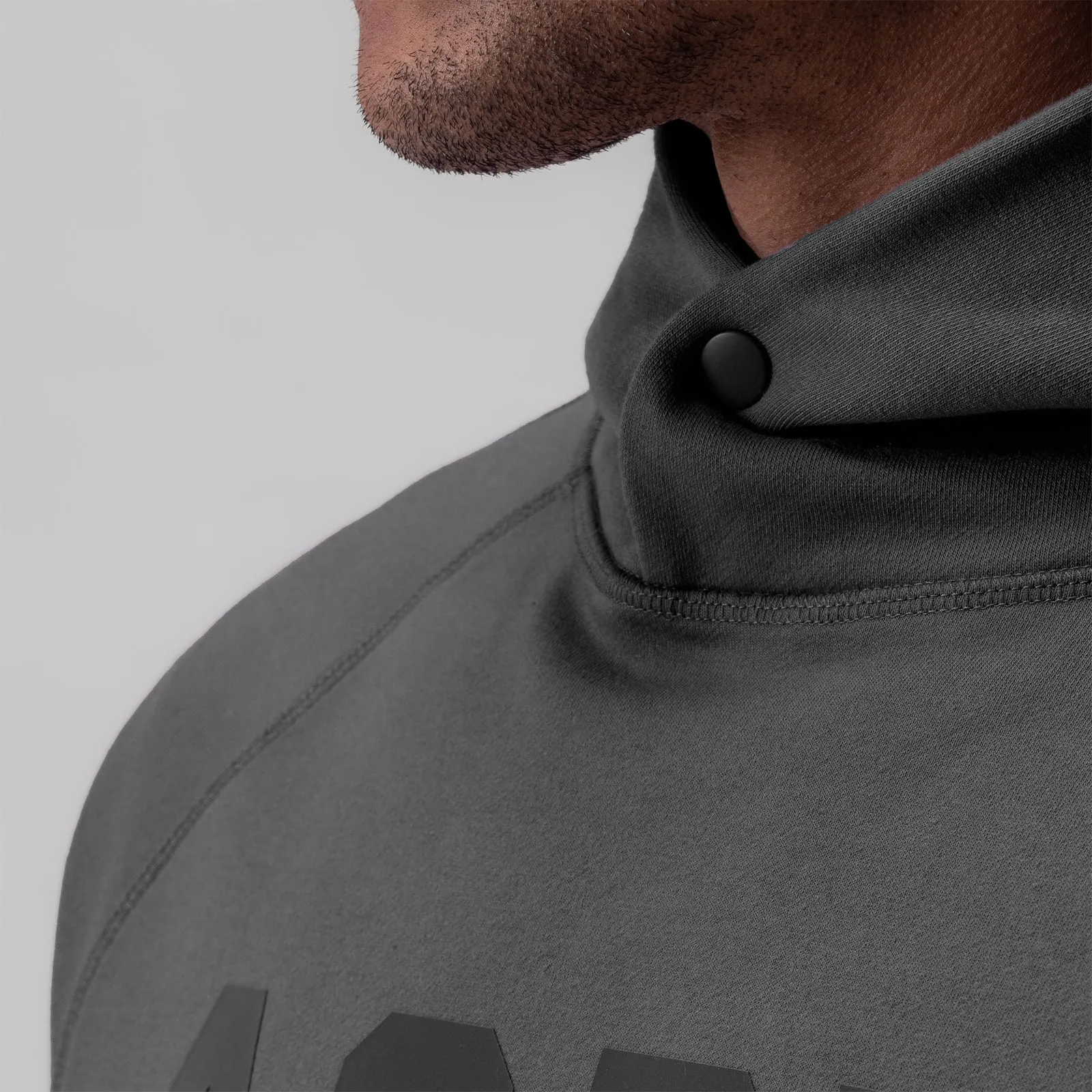 0905. Tech-Terry? Weather-Ready Training Hoodie - Space Grey "ASRV" Drop Shoulder