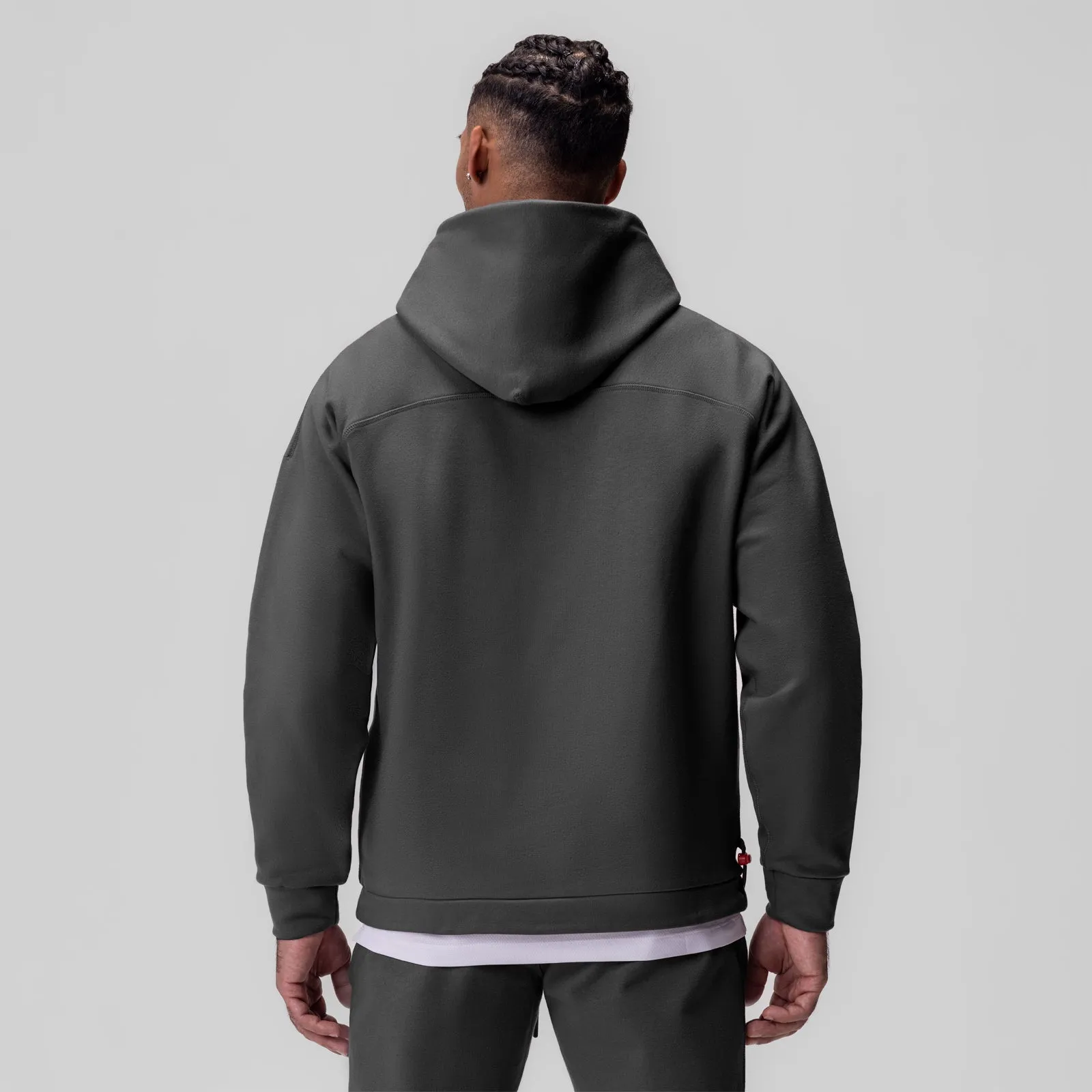 0905. Tech-Terry? Weather-Ready Training Hoodie - Space Grey "ASRV" cool-toned Recycled Polyester Blend