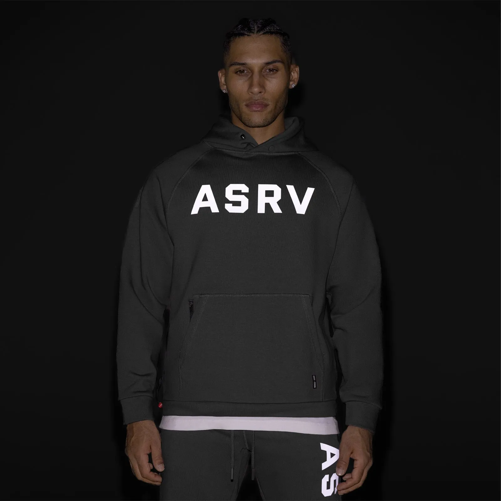 0905. Tech-Terry? Weather-Ready Training Hoodie - Space Grey "ASRV" Must Have Pika like