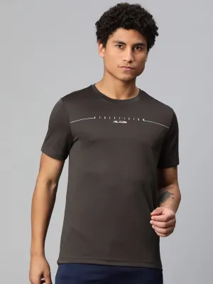 Alcis Men Typography Printed Anti Static Slim Fit T-shirt Net Fit Ultraviolet Protection