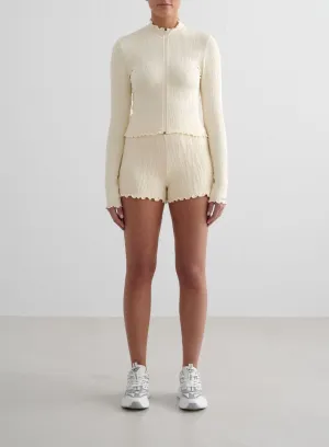Yoga wear Almond White Tulip Shorts