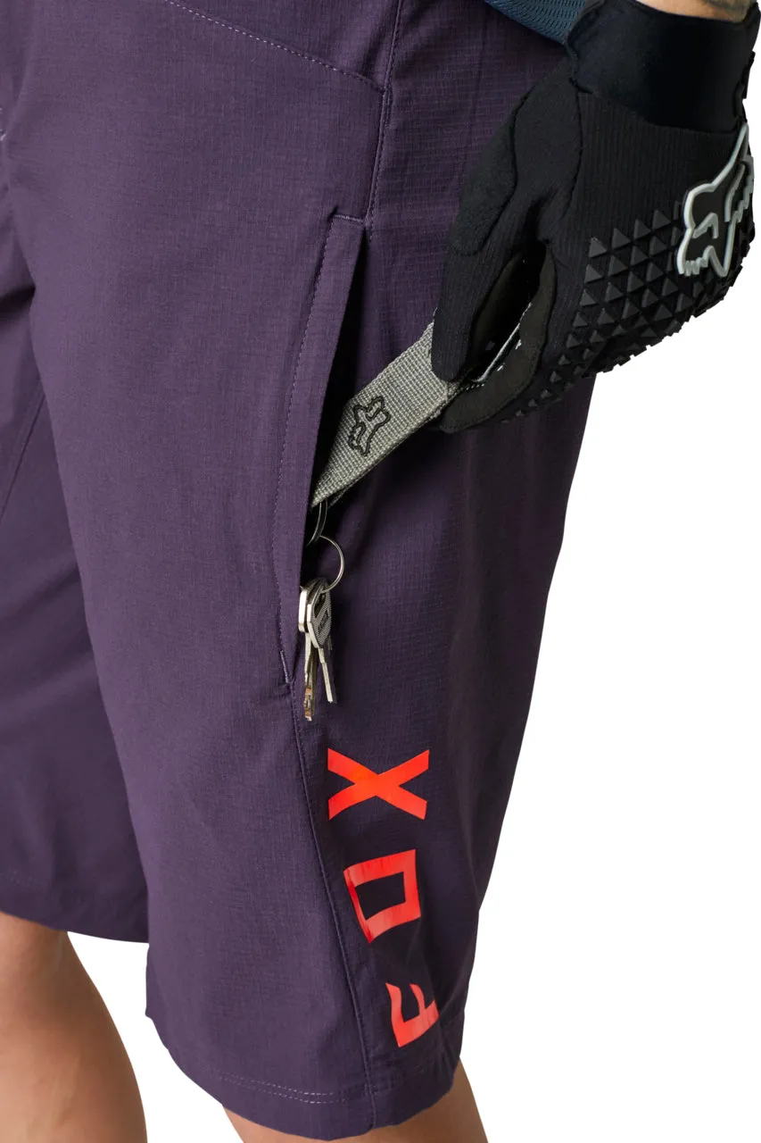 Smart Look Double Layered Reinforcement Fox Ranger Womens Cycling Shorts - Purple