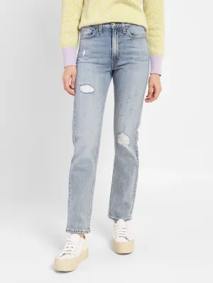 Matching Basic Modern Attire Women's 70s Blue Flared Fit High Rise Jeans