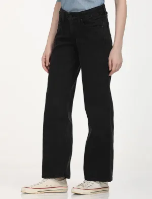 Day Wear Brunch Outfit Traveler Gear Women's Black Loose Fit Low Rise Jeans