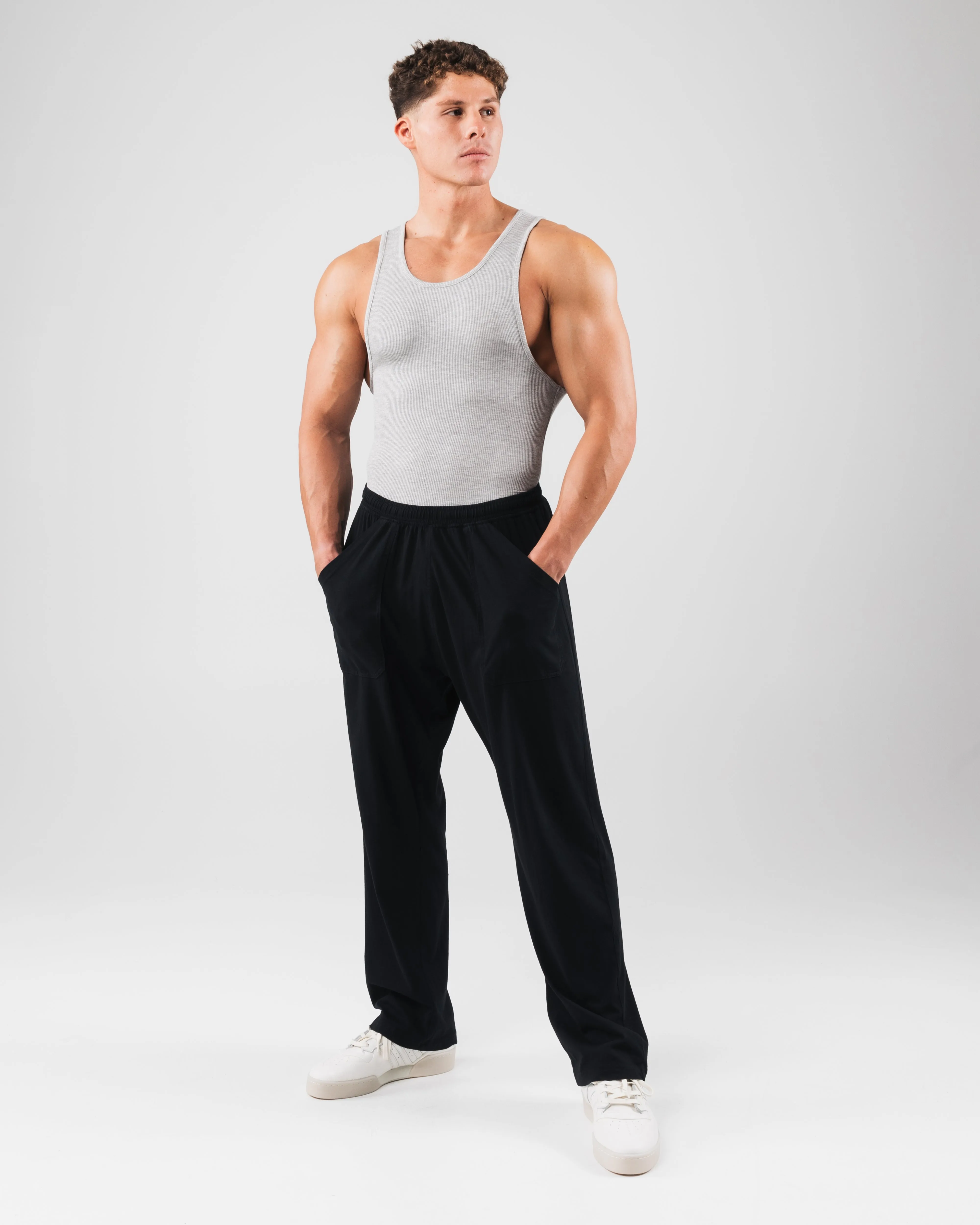 Zero Ribbed Tank 2pk - Heather Grey Quick Absorb Material