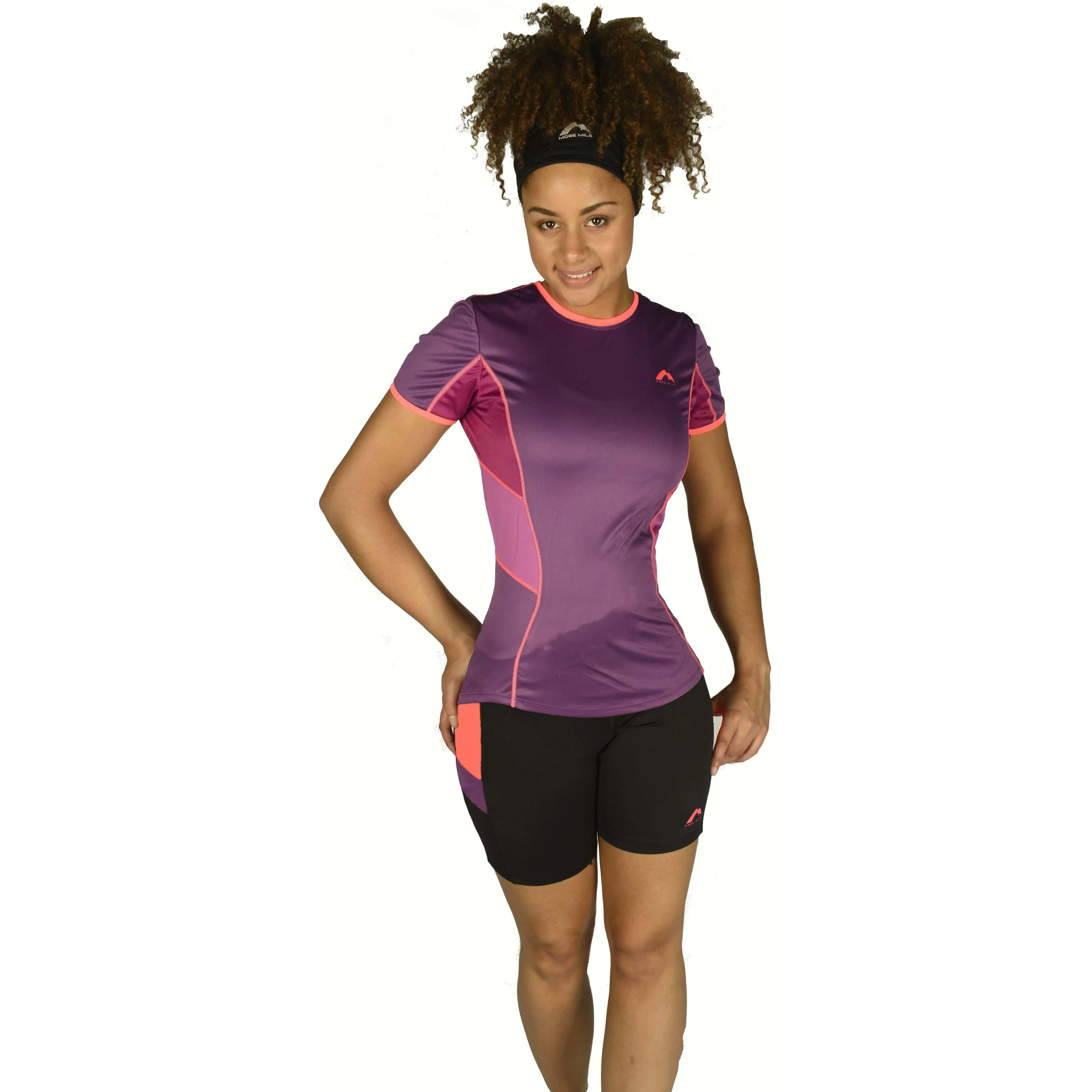 More Mile More-Tech Womens Short Running Tights - Black Travel Style