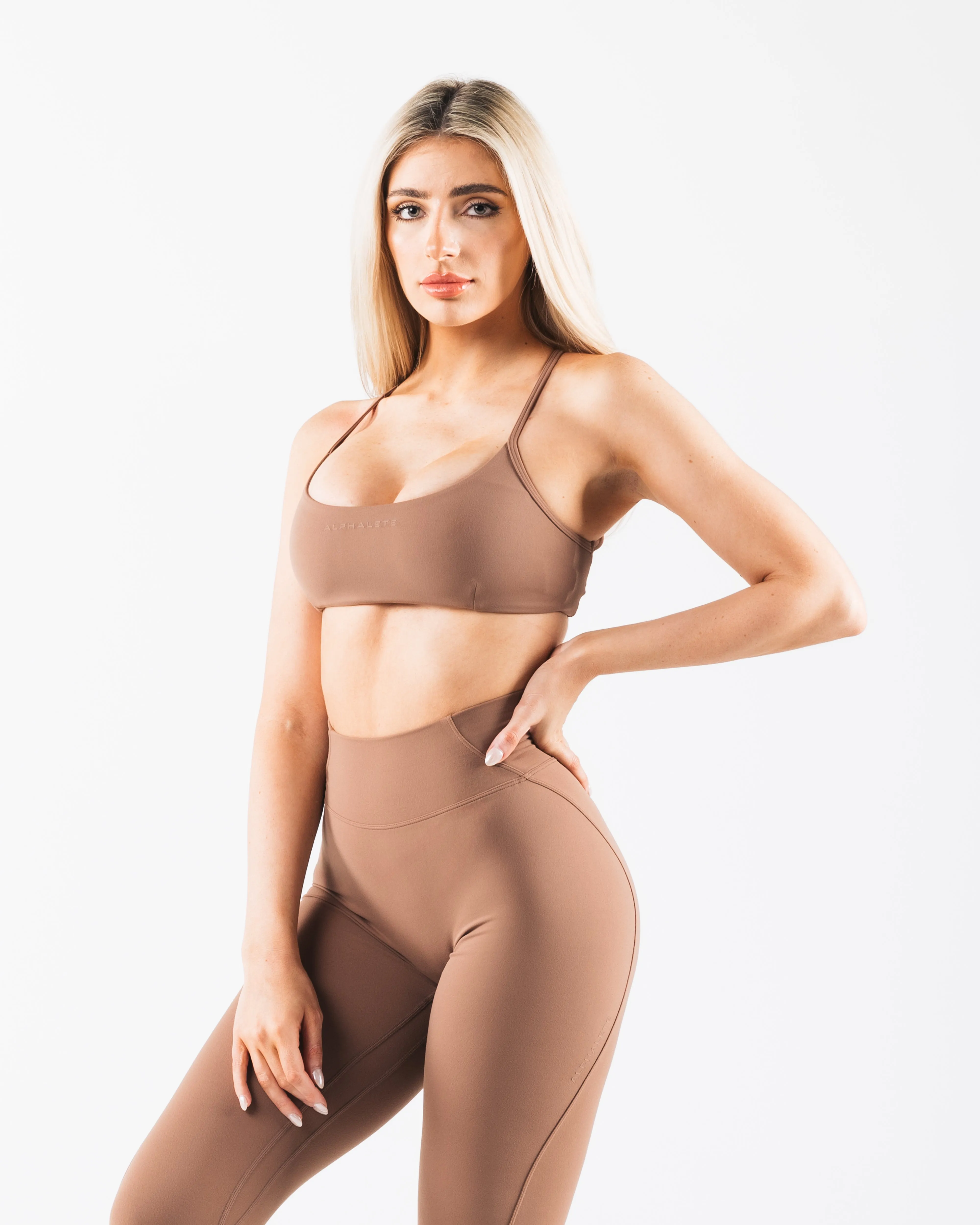 Aura 3 Strap Bra - Oak Turtleneck seams