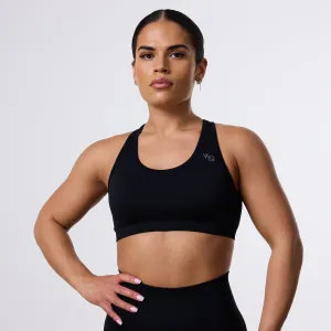 Vanquish Elevate Seamless Black Support Bra Medium-impact