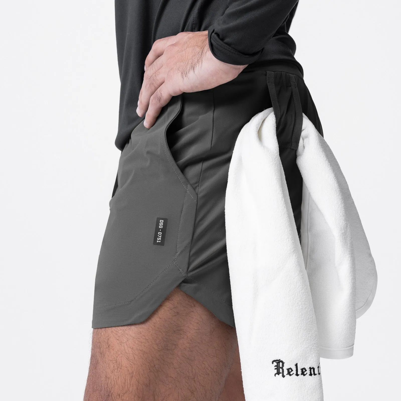 Cooling Mesh Lining Versatile Layering Capability 0751. Tetra-Lite? 5" Linerless Short - Space Grey "Classic"