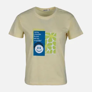 Spark Glow Stretchable Material WOMEN SLUB LOOSE SHORT SLEEVE TEE