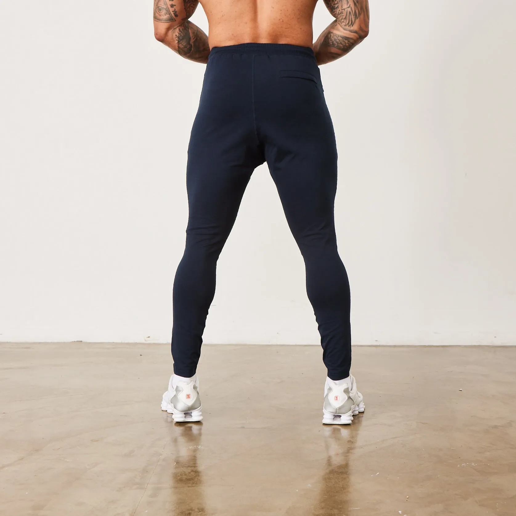Soft Interior RecycledPolyester Vanquish Eclipse V2 Navy Blue Tapered Sweatpants
