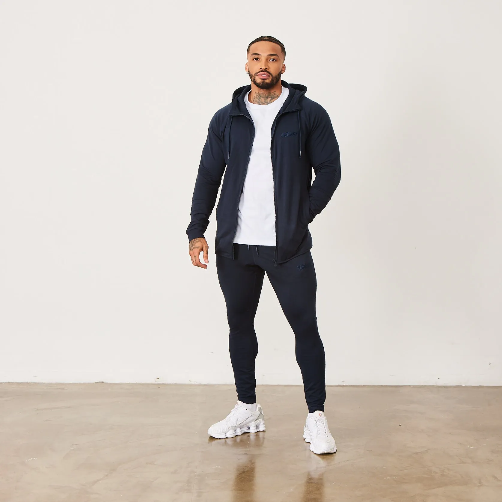Vanquish Eclipse V2 Navy Blue Tapered Sweatpants Stretch Fabric Non slip grip