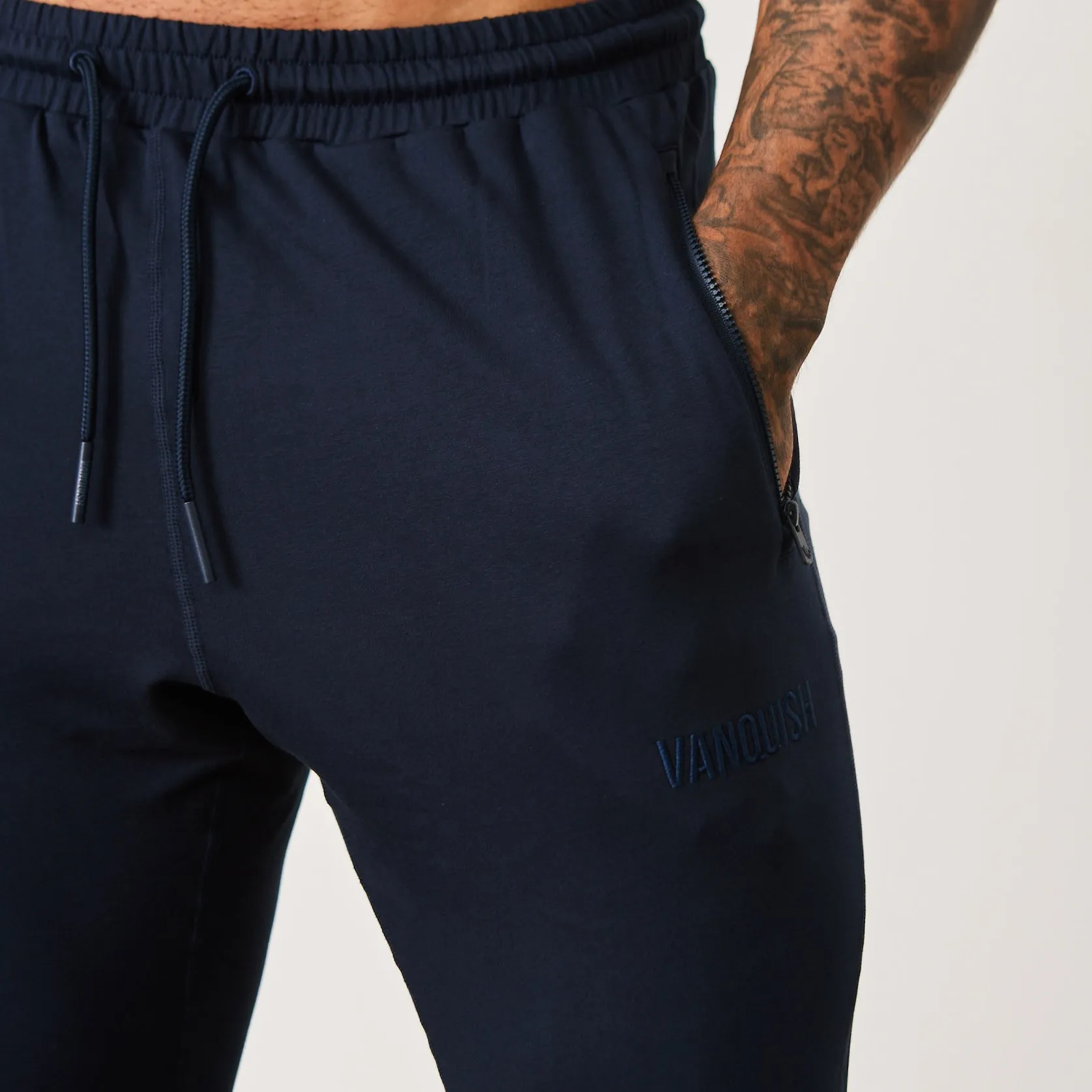 Vanquish Eclipse V2 Navy Blue Tapered Sweatpants Non Restrictive Fit