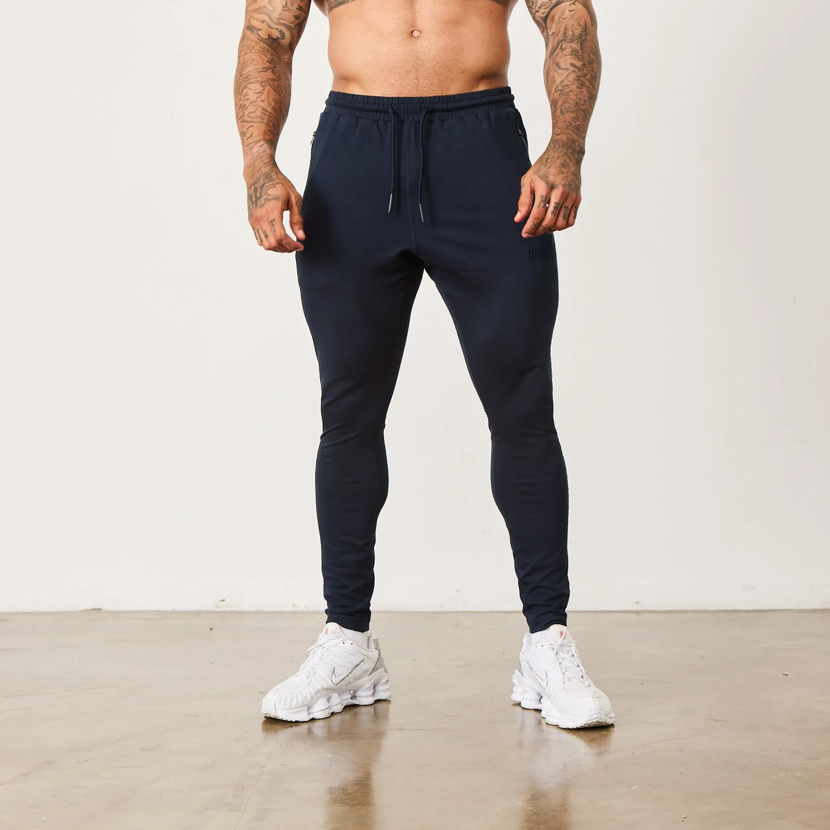 Vanquish Eclipse V2 Navy Blue Tapered Sweatpants Stretchy Waist Heat Friendly