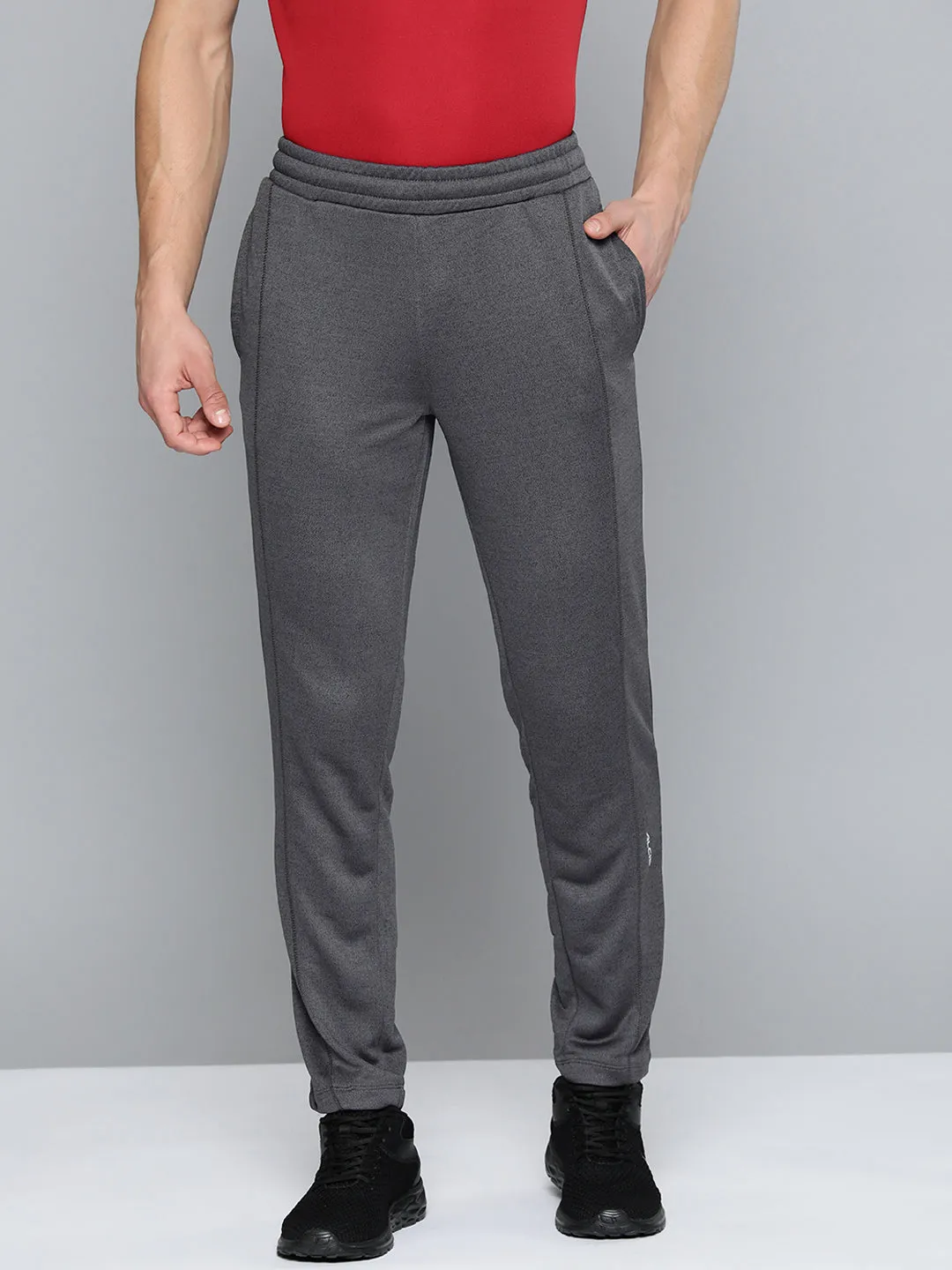 AntiPilling Layer Ready Alcis Men Charcoal Grey Solid Track Pants