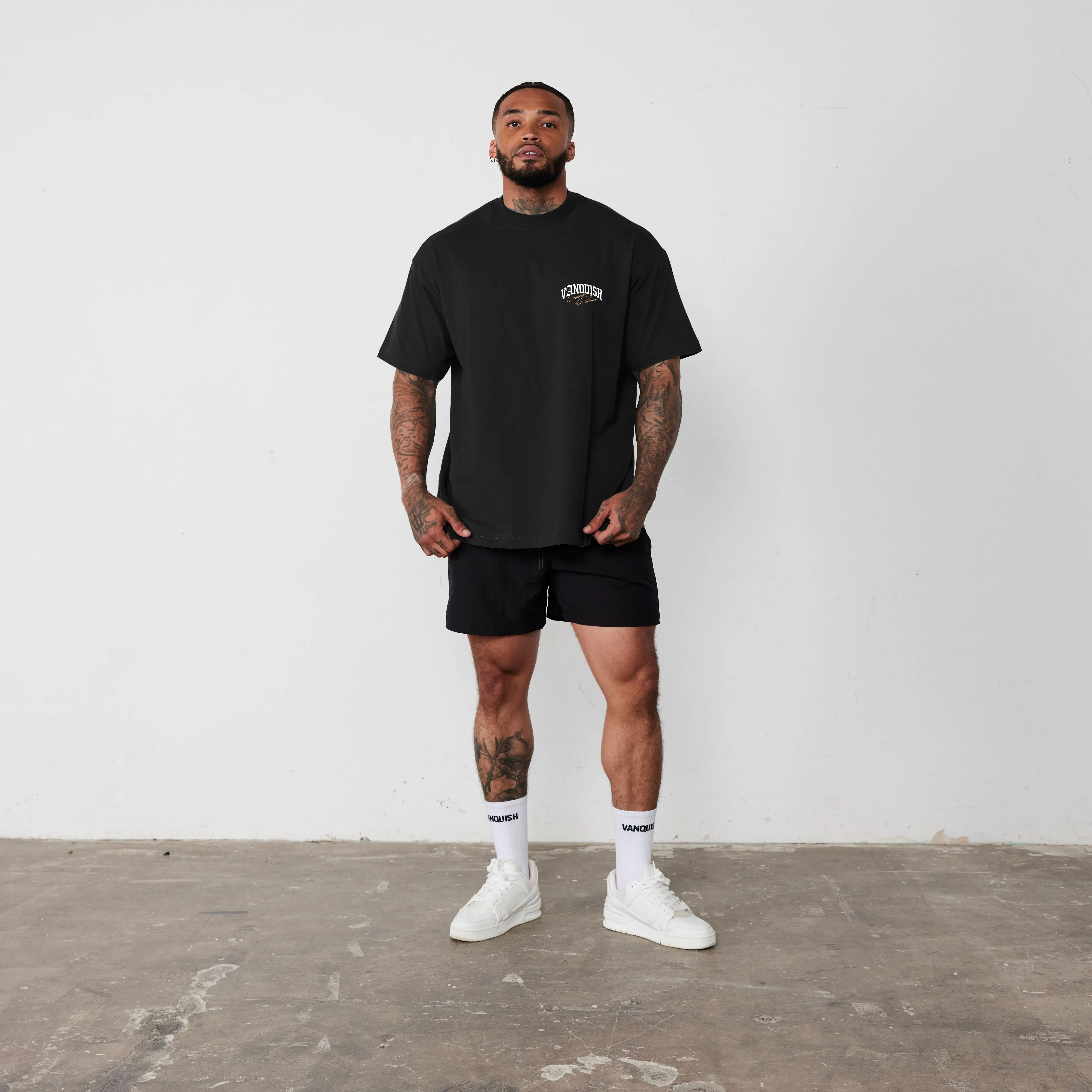 Casual Comfort Seam Free Shoulders Vanquish Revolve Summer Regime Black Oversized T Shirt