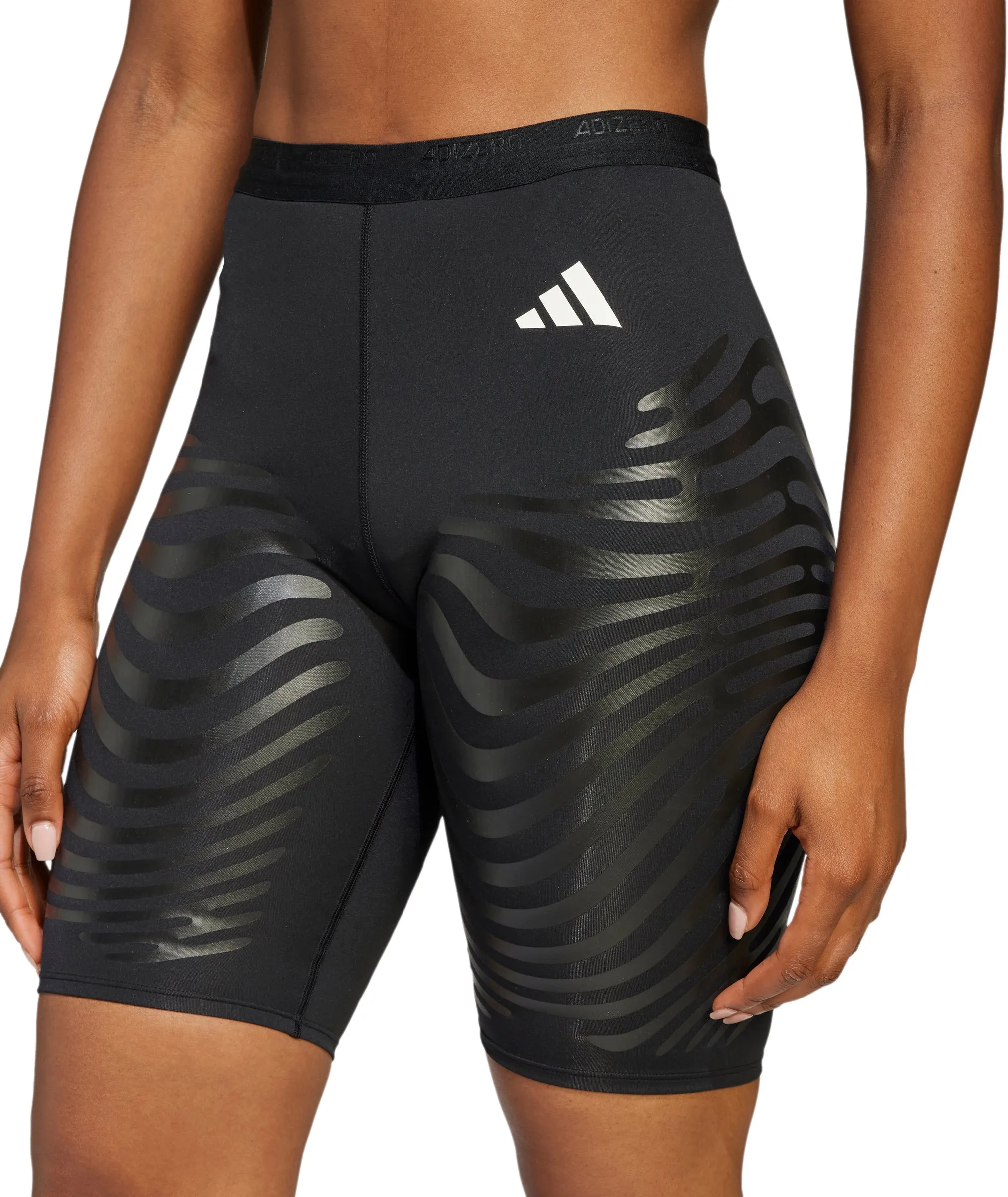 Four Way Stretch adidas Adizero Control Womens Short Running Tights - Black