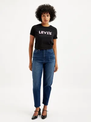 Women's Blue Loose Tapered Fit High Rise Jeans Morning Stroll Sustainable Classic