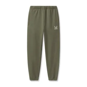 EcoFriendlyMaterial Button front 0655. Tech-Terry? Oversized Sweats - Olive "Emblem"