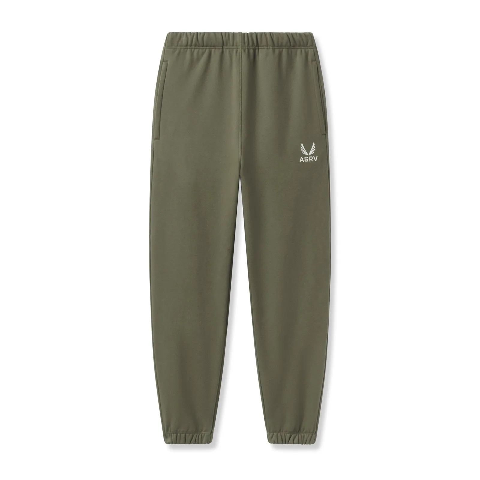 EcoFriendlyMaterial Button front 0655. Tech-Terry? Oversized Sweats - Olive "Emblem"