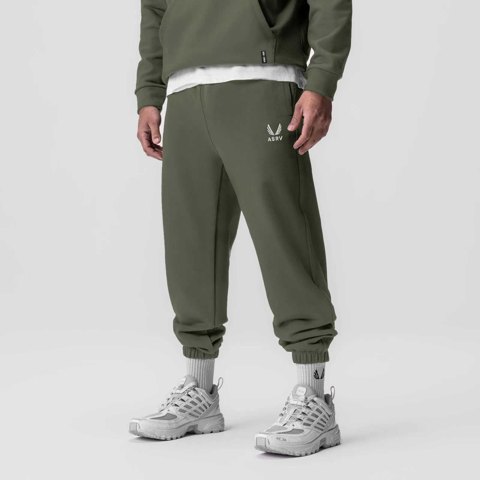 Light Fabric 0655. Tech-Terry? Oversized Sweats - Olive "Emblem"