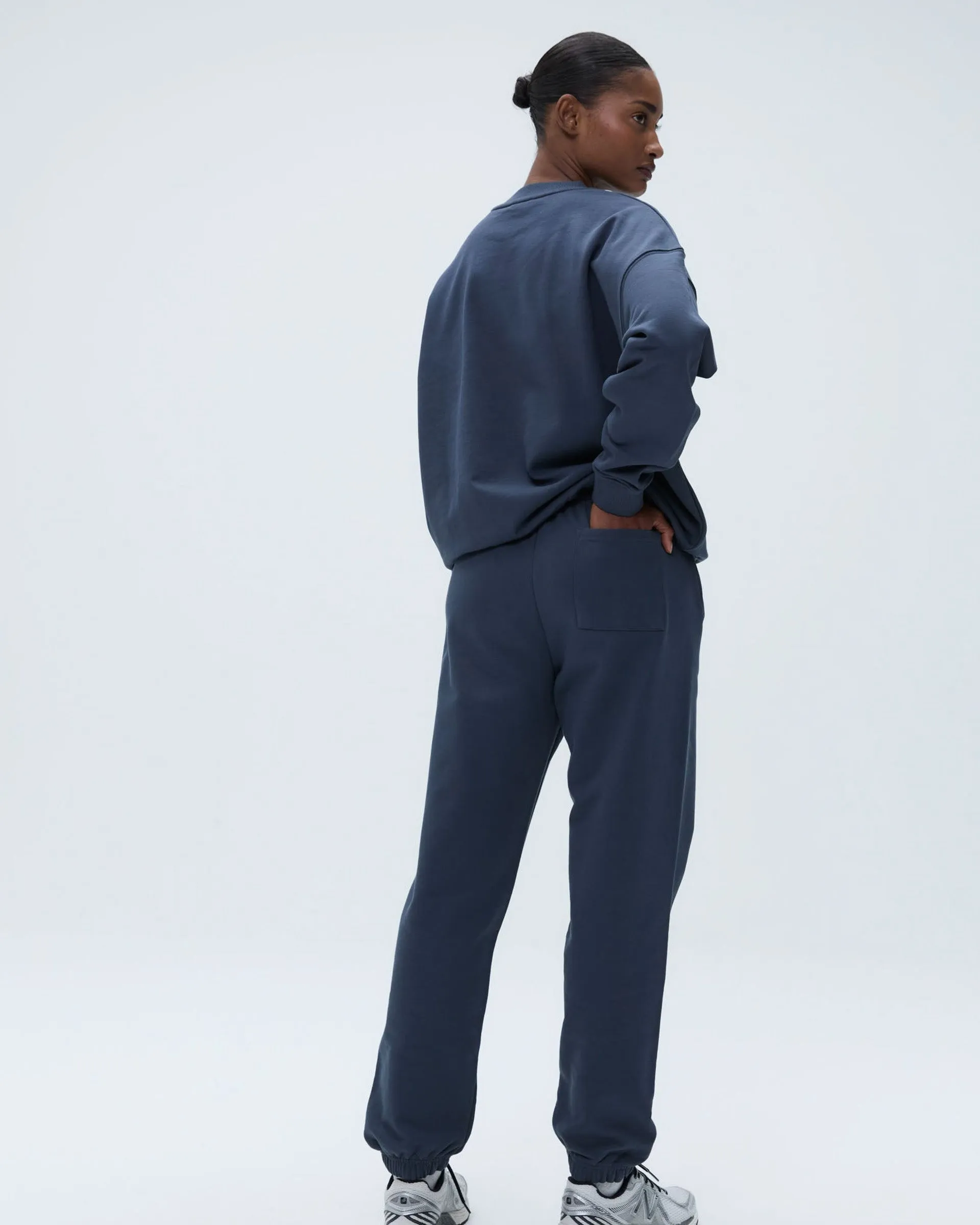 Smart Style No Gap Waist Construction Varsity Sweatpants - Washed Midnight Blue