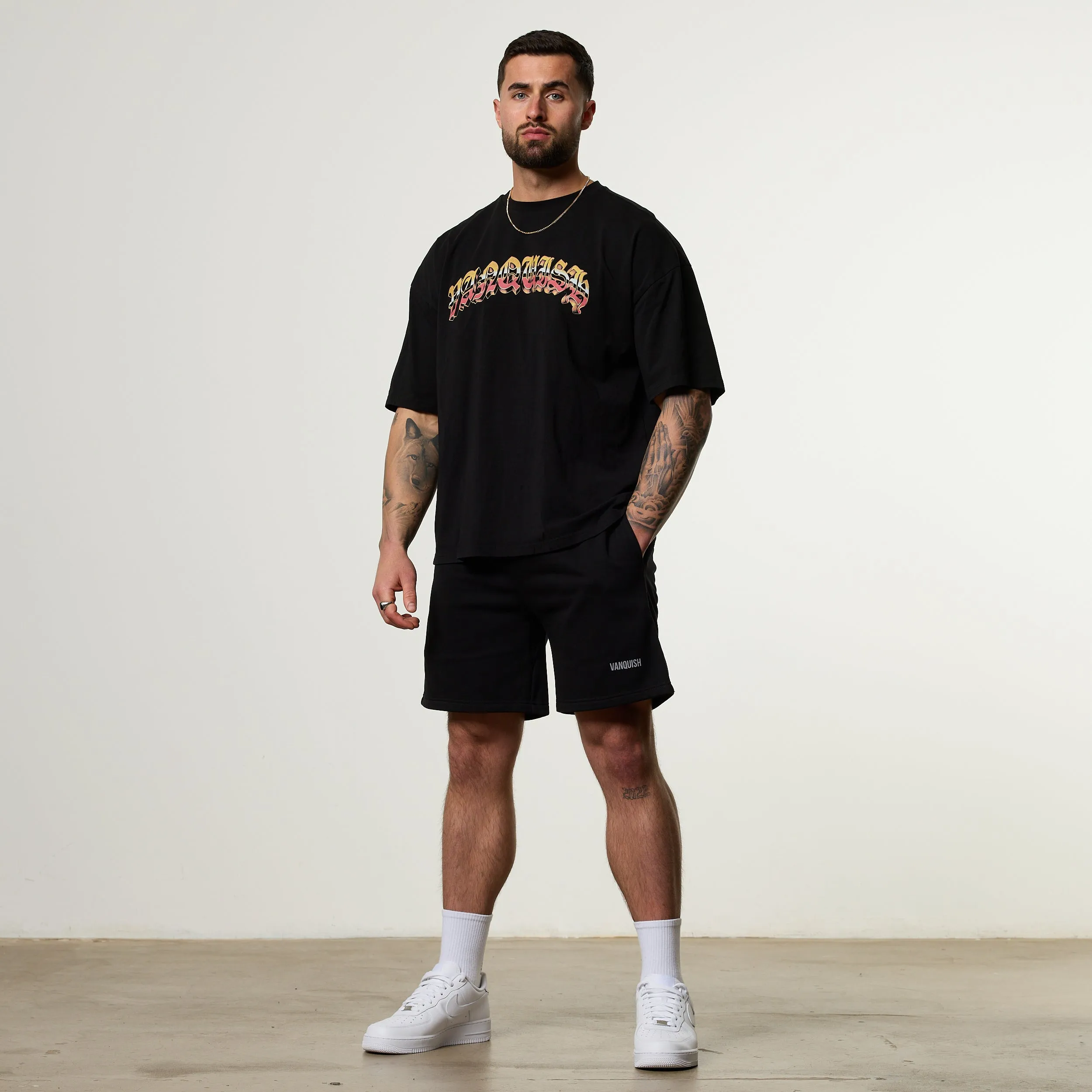 Vanquish Olympus Black King Midas Oversized Boxy T Shirt Low Impact Manufacturing Active Wear