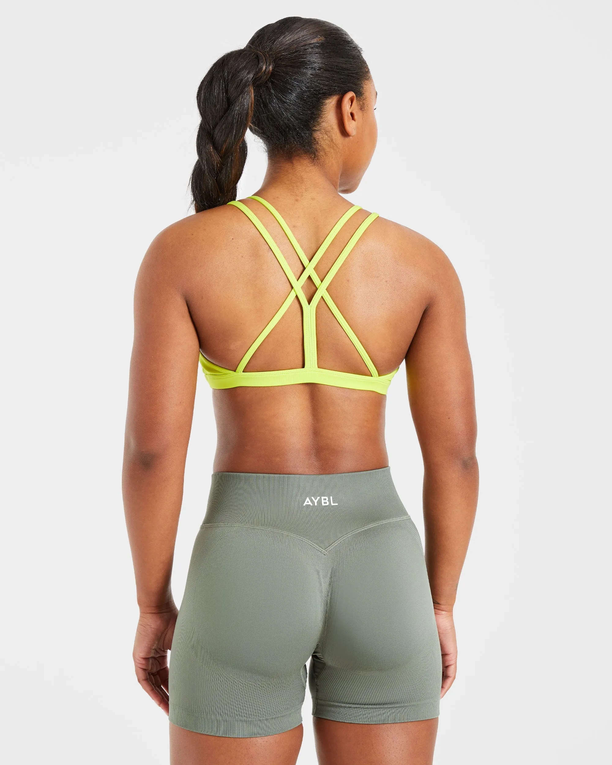 Lightweight Design Essential Strappy Sports Bra - Lime Punch