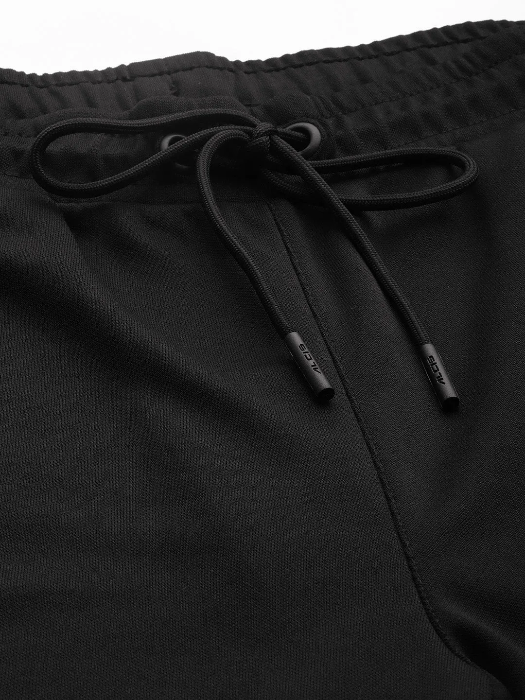 Alcis Men Black Solid Track Pants Low Profile Fasteners