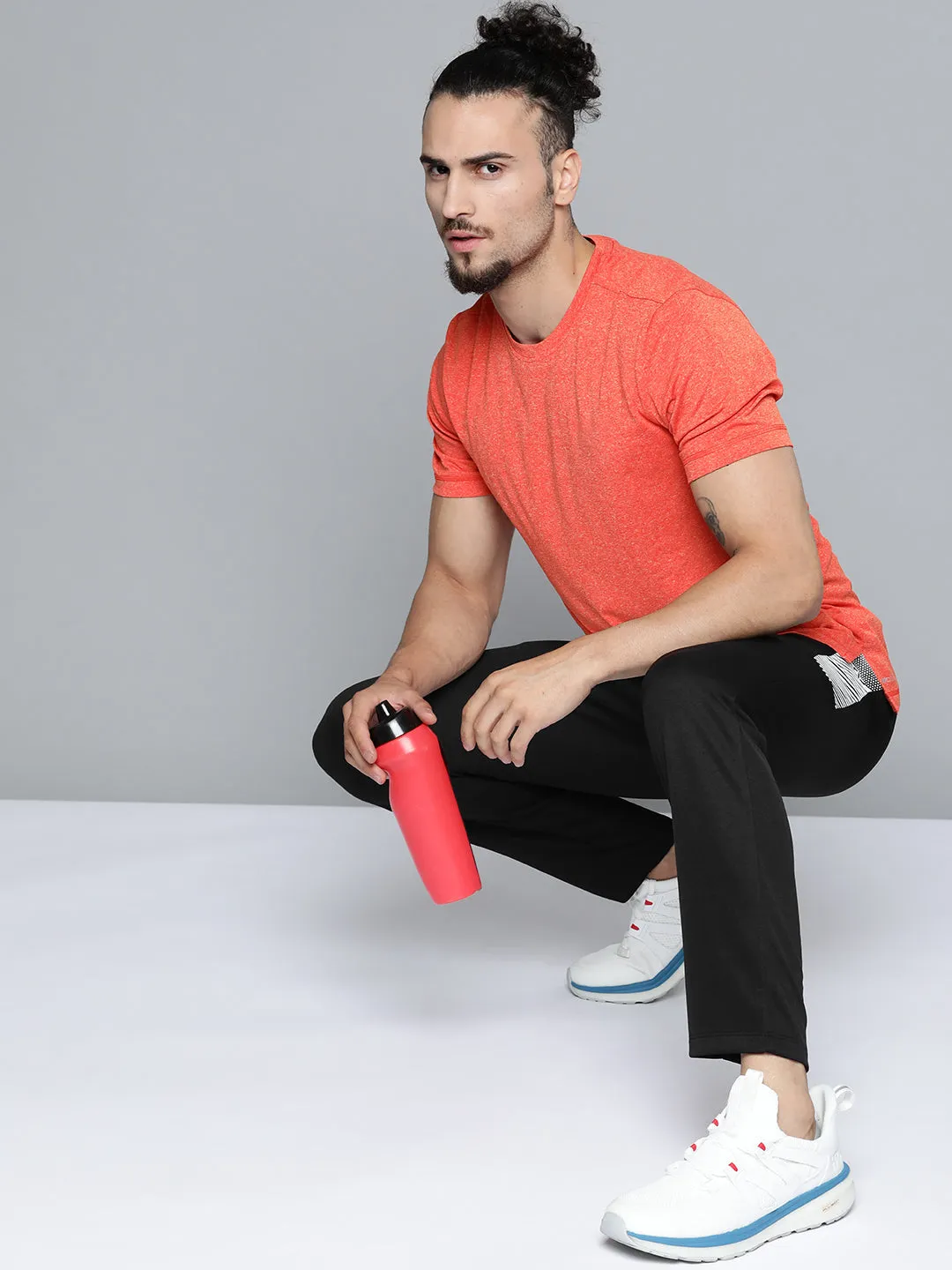 Alcis Men Black Solid Track Pants Abrasion Resistant Fabric Ripstop Texture
