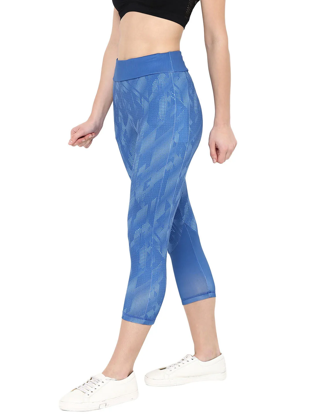 Modern Street Stretch Fit Yoga Class Alcis Women Printed Navy Blue Tights