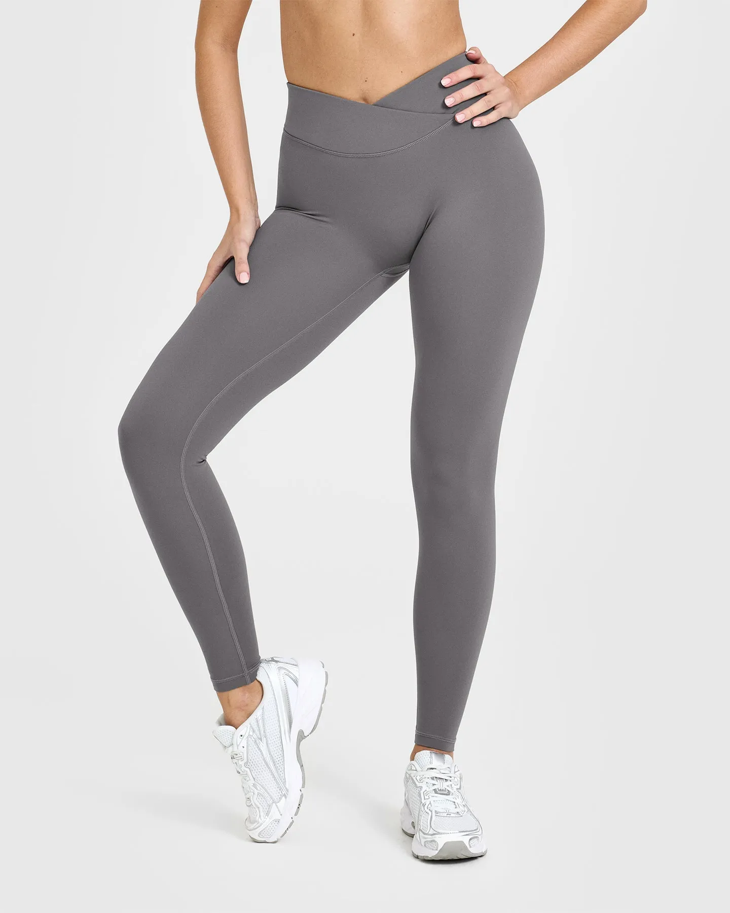 Unified Wrap Leggings | Ash Grey Grip Plan Flexible Fabric
