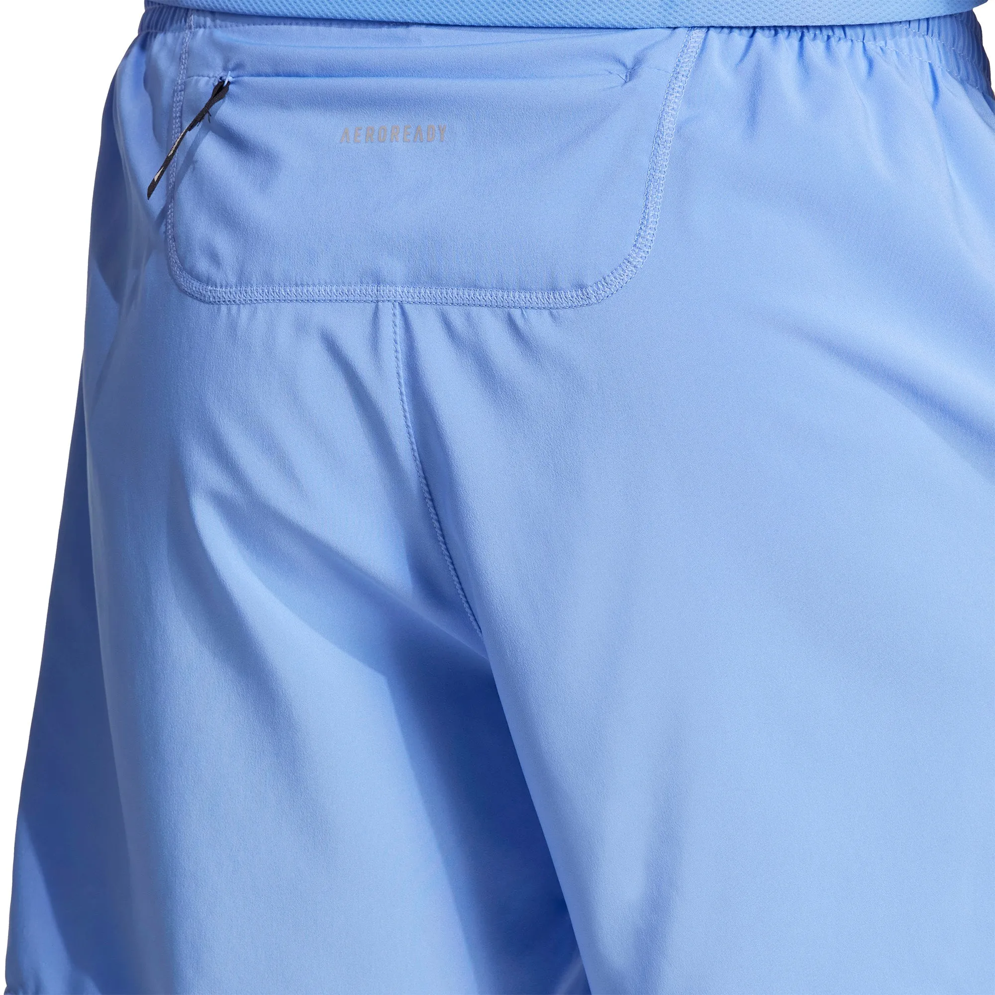 energetic look Moisture Management Lining adidas Own The Run 5 Inch Mens Running Shorts - Blue